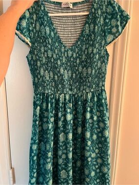 Teal Floral Maxi Dress - Kate Kasin